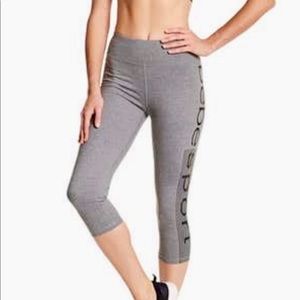 Bebe Striped Logo Capri Leggings